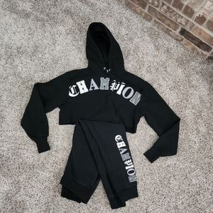 Champion matching joggers and cropped hoodie